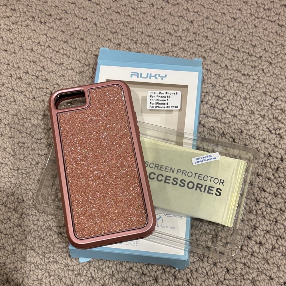 Glitter Case for iPhone SE - Pink Sparkle